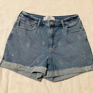 Hollister embroidered eyelet floral denim shorts size 13/31